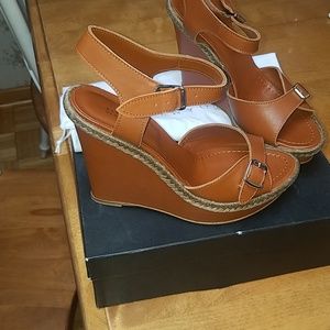 Barneys New York High Wedge Sandal